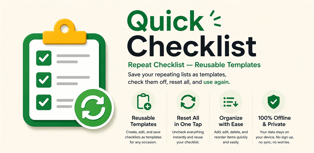 Quick Checklist feature graphic