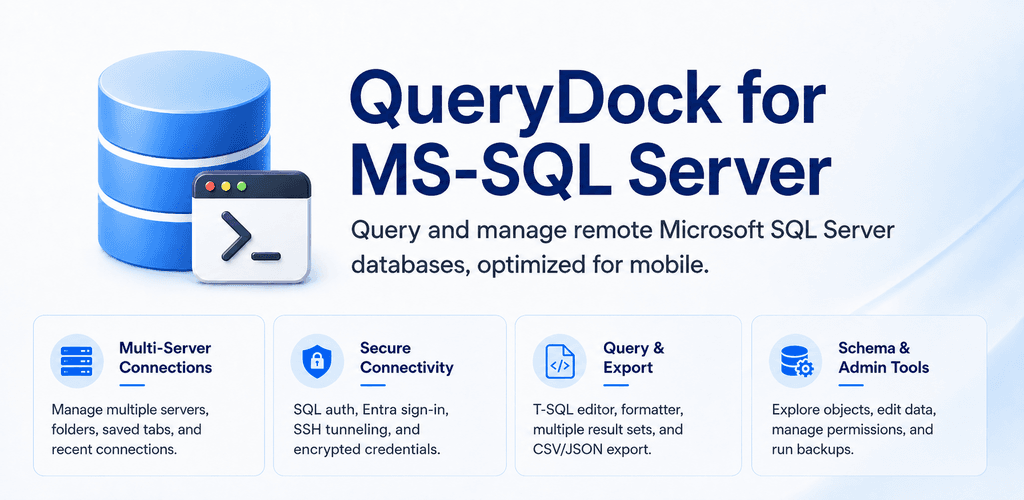 QueryDock for MS-SQL Server feature graphic