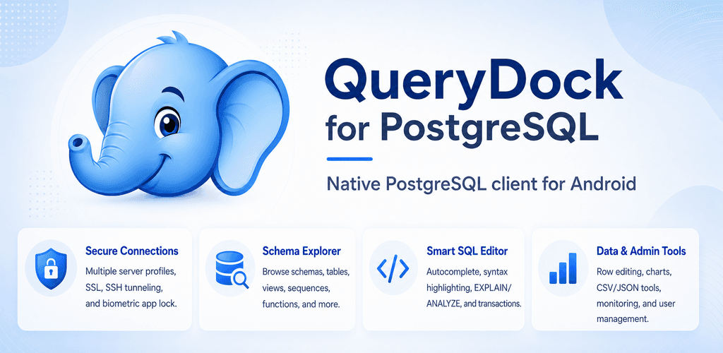 QueryDock for PostgreSQL feature graphic