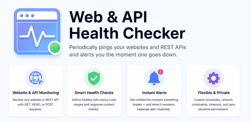 Web & API Health Checker feature graphic